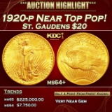 1920-p Gold St. Gaudens Double Eagle Near Top Pop! $20 ms64+ SEGS