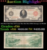 1914 $10 Large Size Red Seal FRN Rare Red Seal Chicago, IL Grades vf, very fine FR-898