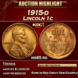 1915-d Lincoln Cent 1c ms65 rd SEGS