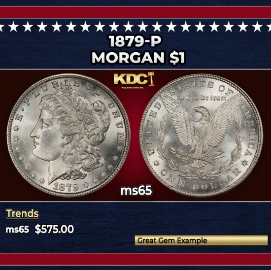 1879-p Morgan Dollar $1 Grades GEM Unc