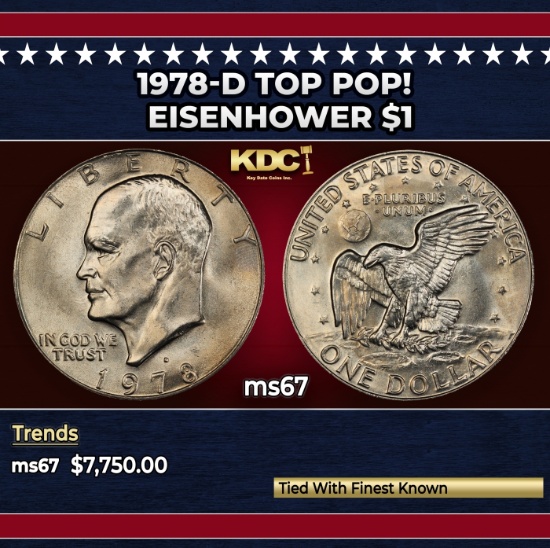 1978-d Eisenhower Dollar TOP POP! $1 ms67 SEGS