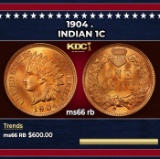 1904 Indian Cent . 1c Grades GEM+ Unc RB