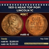 1931-s Lincoln Cent Near Top Pop! 1c ms66 rd SEGS