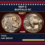 1937-s Buffalo Nickel 5c Grades GEM+ Unc