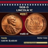 1928-d Lincoln Cent 1c ms65 rd SEGS