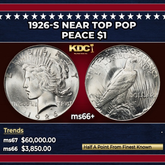 1926-s Peace Dollar Near Top Pop $1 ms66+ SEGS