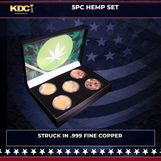 5 Copper Coin Weed/Hemp Set 5oz Of Copper