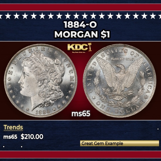 1884-o Morgan Dollar $1 Grades GEM Unc