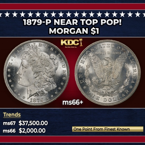 1879-p Morgan Dollar Near Top Pop! $1 ms66+ SEGS