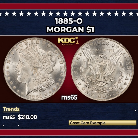 1885-o Morgan Dollar $1 Grades GEM Unc