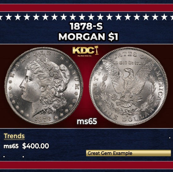 1878-s Morgan Dollar $1 Grades GEM Unc