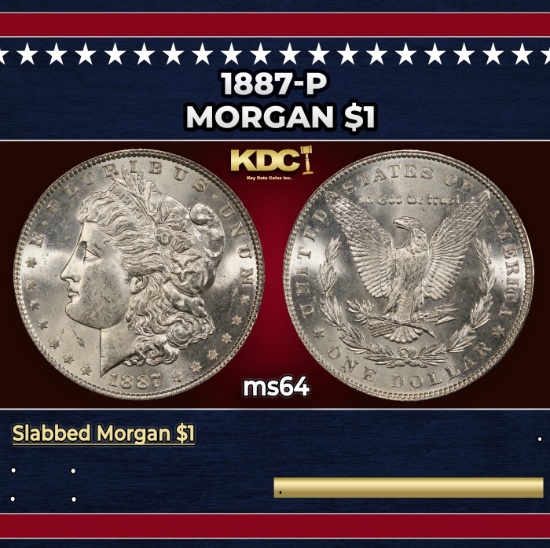 1887-p Morgan Dollar $1 Grades Choice Unc