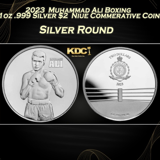 2023  Muhammad Ali Boxing 1oz .999 Silver $2  Niue Commerative Coin Grades Ungraded