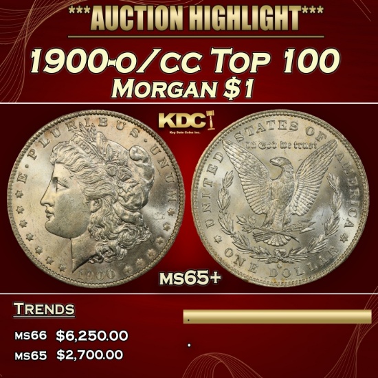 1900-o/cc Top 100 Morgan Dollar $1 ms65+ SEGS