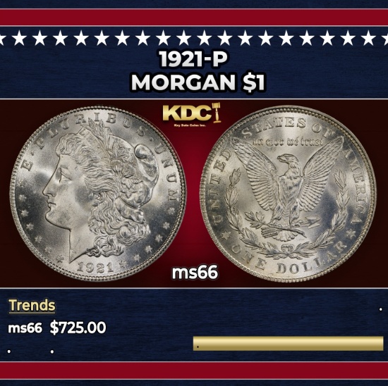 1921-p Morgan Dollar $1 Grades GEM+ Unc