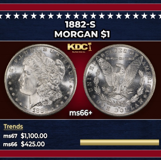 1882-s Morgan Dollar $1 ms66+ SEGS