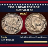 1936-s Buffalo Nickel Near Top Pop 5c ms67 SEGS