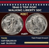 1946-s Walking Liberty Half Dollar TOP POP! 50c ms67+ SEGS
