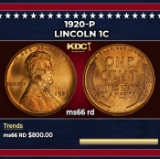 1920-p Lincoln Cent 1c Grades GEM+ Unc RD