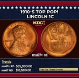 1910-s Lincoln Cent TOP POP! 1c ms67+ rd SEGS