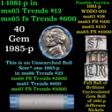 BU Shotgun Jefferson 5c roll, 1981-p 40 pcs Bank $2 Nickel Wrapper