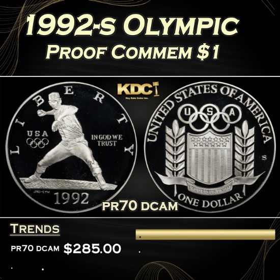 1992-s Olympic Proof Modern Commem Dollar $1 pr70 dcam SEGS
