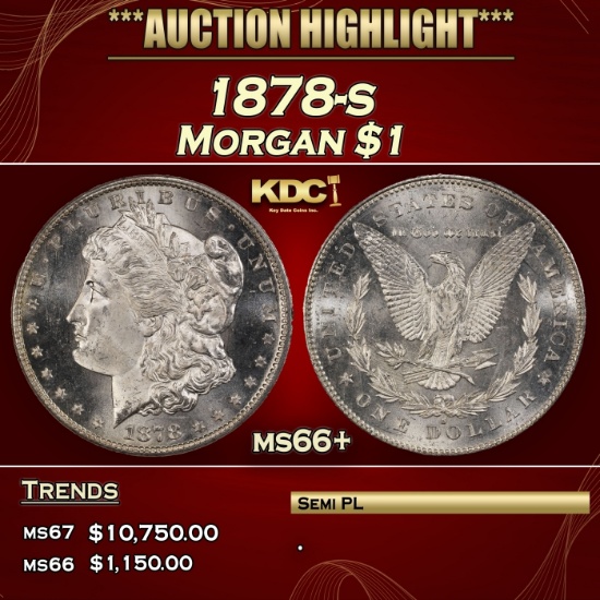 1878-s Morgan Dollar $1 ms66+ SEGS