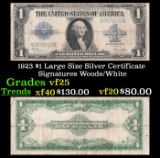 1923 $1 large size Silver Certificate Grades vf+ Signatures Woods/White
