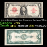 1923 $1 United States Note Grades vf+ Signatures Speelman/White