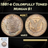 PCGS 1881-s Morgan Dollar Colorfully Toned $1 ms63 PCGS