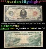 1914 $10 Large Size Red Seal FRN Rare Red Seal St. Louis, MO Grades vf+ FR-899
