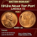 1912-s Lincoln Cent Near Top Pop! 1c ms65+ rd SEGS