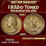 1932-d Washington Quarter Toned 25c ms63 USCG