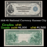 1918 $5 National Currency Grades xf+ City