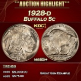 1928-d Buffalo Nickel 5c ms65+ SEGS