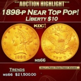 1898-p Gold Liberty Eagle Near Top Pop! $10 ms66 SEGS