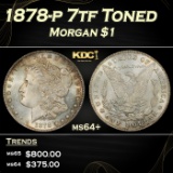 1878-p 7tf Morgan Dollar Toned $1 Grades ms64+