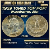 1939 Proof Washington Quarter Toned TOP POP! 25c pr68 SEGS
