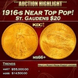 1916-s Gold St. Gaudens Double Eagle Near Top Pop! $20 ms66+ SEGS