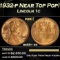 1932-p Lincoln Cent Near Top Pop! 1c ms66+ rd SEGS