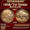 1918/7-d Buffalo Nickel Toned 5c au58 SEGS