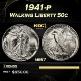 1941-p Walking Liberty Half Dollar 50c ms67 SEGS