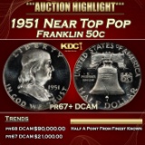 1951 Proof Franklin Half Dollar Near Top Pop 50c pr67+ DCAM SEGS