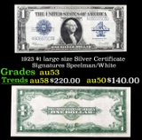 1923 $1 large size Silver Certificate Grades Select AU Signatures Speelman/White