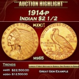 1914-p Gold Indian Quarter Eagle $2 1/2 ms65 SEGS