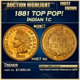 1881 Proof Indian Cent TOP POP! 1c pr67 rd SEGS