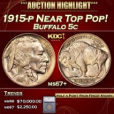 ***Major Highlight*** 1915-p Buffalo Nickel Near Top Pop! 5c ms67+ SEGS (fc)