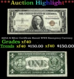 1935A $1 Silver Certificate Hawaii WWII Emergency Currency Grades xf