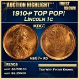 1910-p Lincoln Cent TOP POP! 1c ms67+ rd SEGS