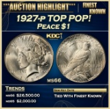 1927-p Peace Dollar TOP POP! $1 ms66 SEGS